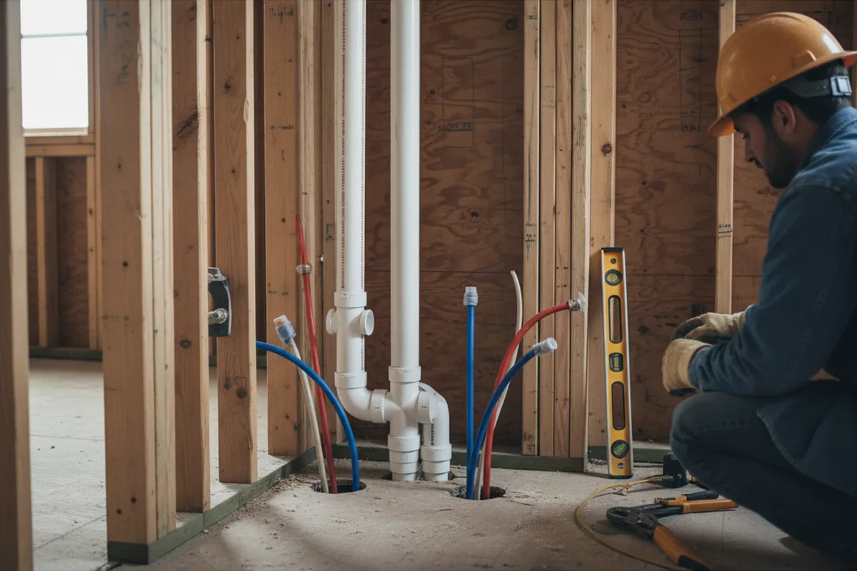 Drain and supply rough-in during Toilet Repair and Installation in Tipton
